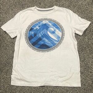 Arizona Jean Company Blue and White Short Sleeve Tee with Ocean Graphic